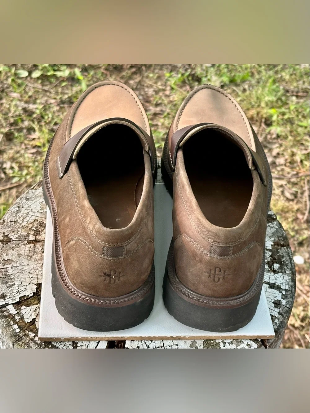Men's Two-Tone Brown Penny Loafers